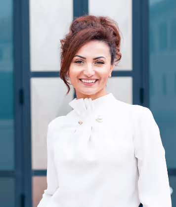 a happy woman smiling